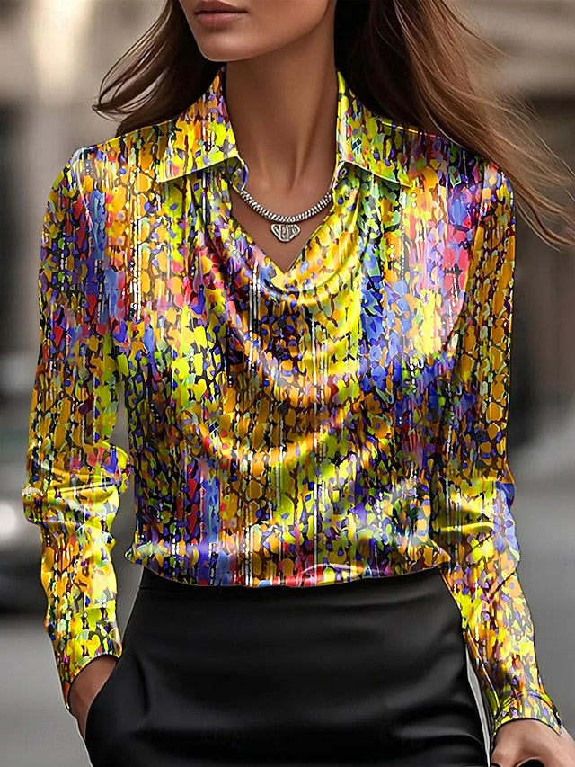 Women's Shirt Ombre Graphic Elegant Stylish Casual Long