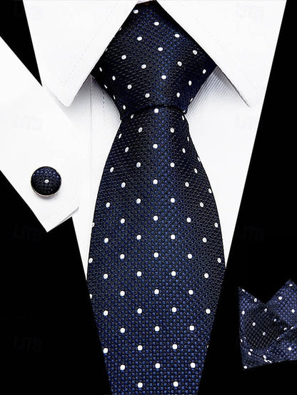 Silk Set Tie – and Men's Checkered Pocket Purple Square