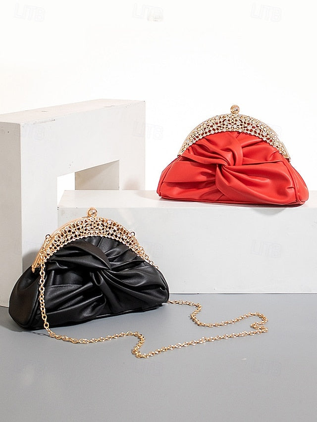 Bag Rhinestone Leather Evening Faux Clutch – Women's