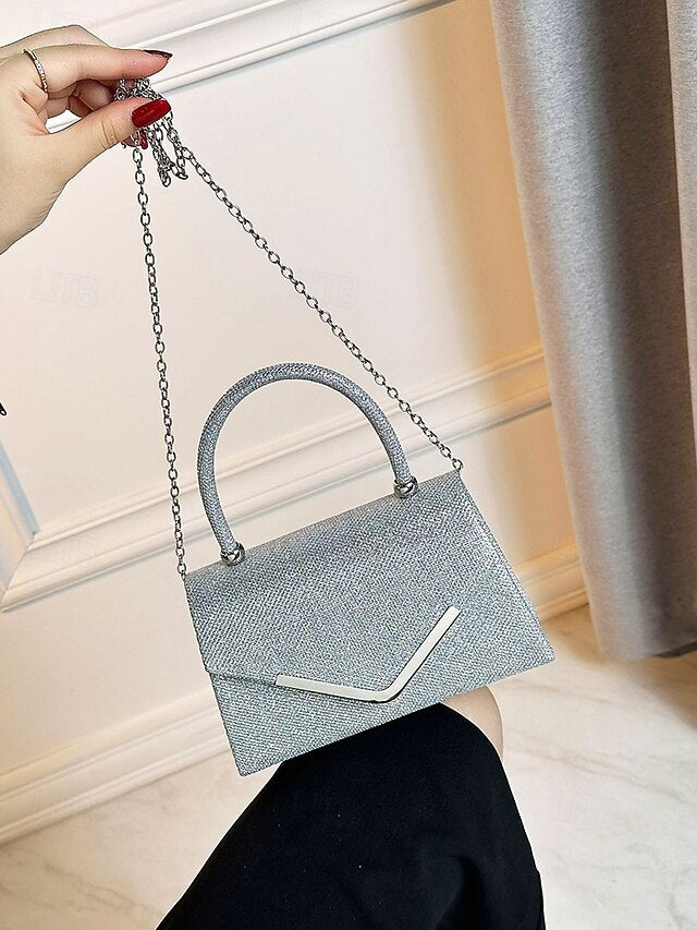 Evening Strap – Bag Women's Chain with Clutch Glitter