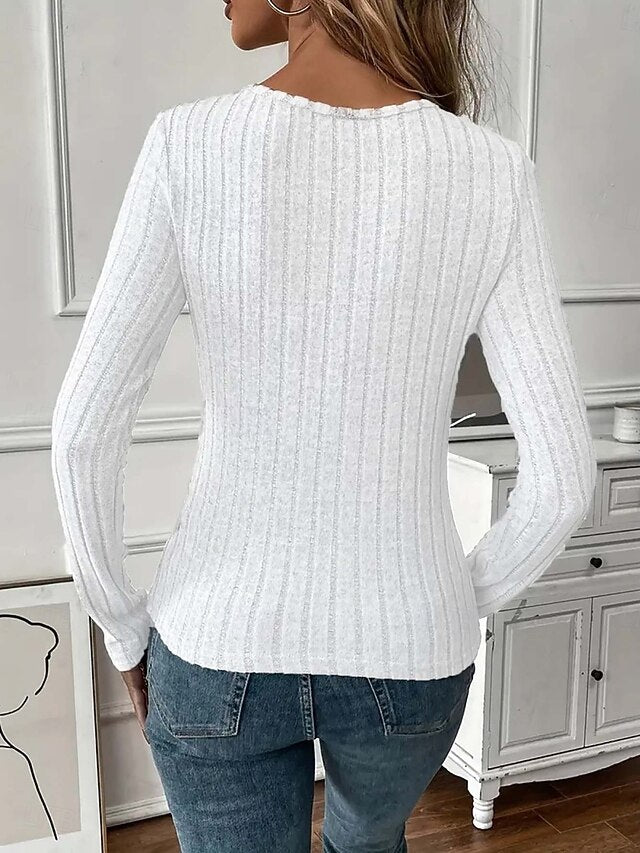 Women's Blouse Lace Patchwork Solid Color Elegant Stylish