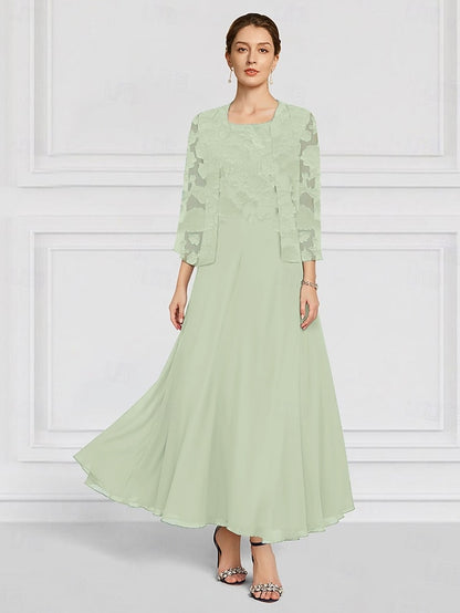 Lace of SkyBurnt Two Mother Bride A-Line Floral the Piece Out