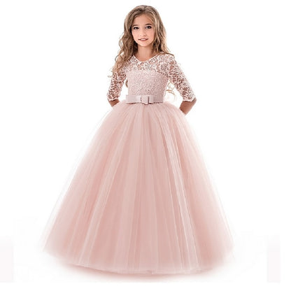 Girls' Sleeve Wedding Girl Dress Flower Half Kids