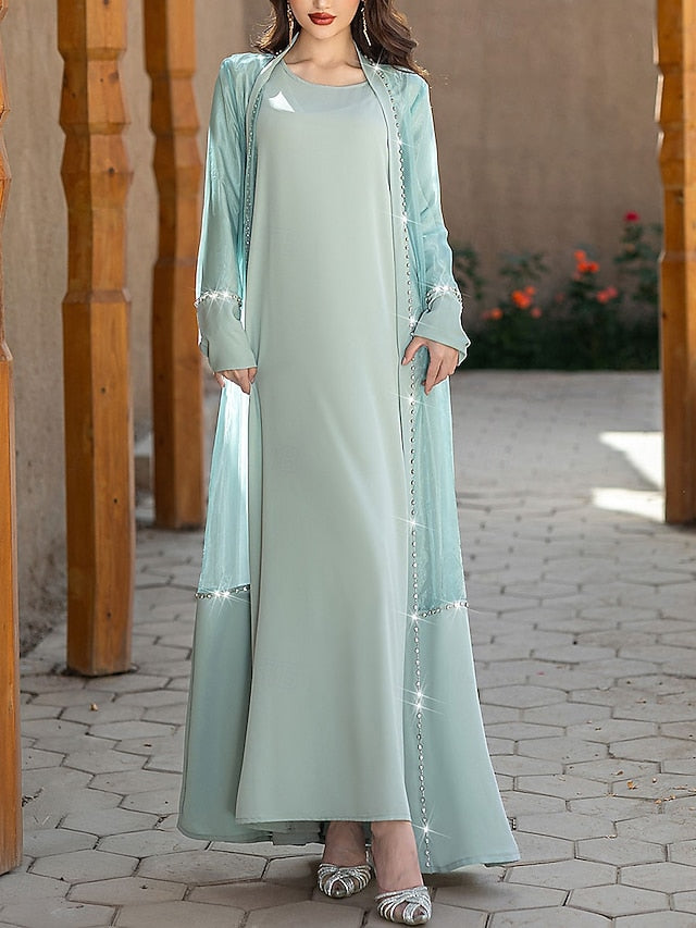 Floor the of Bride Vintage A-Line Crew Mother Dress Neck Elegant