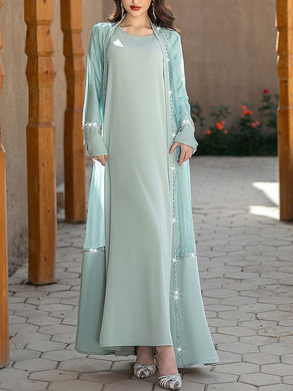 Floor the of Bride Vintage A-Line Crew Mother Dress Neck Elegant