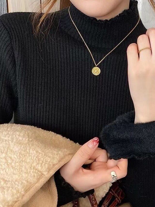 Women's Blouse Solid Color Elegant Stylish Basic Long
