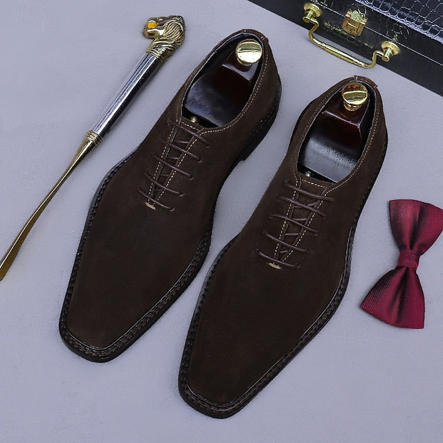 Suede Genuine - Men's Oxford Cowhide Leather Shoes