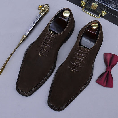 Suede Genuine - Men's Oxford Cowhide Leather Shoes