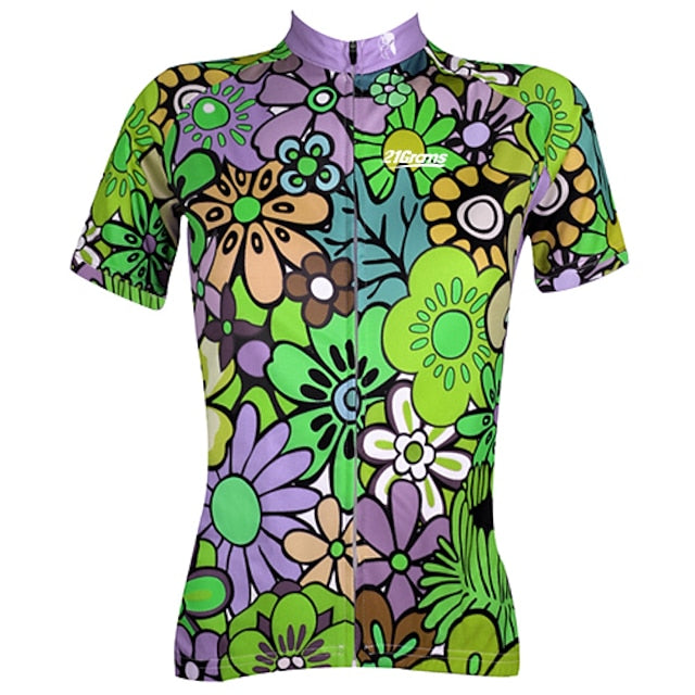 Women's Cycling Jersey Patterned Floral Botanical Flower