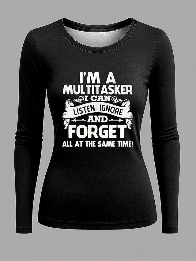 Women's T Shirt Print Graphic Letter Vintage Fashion