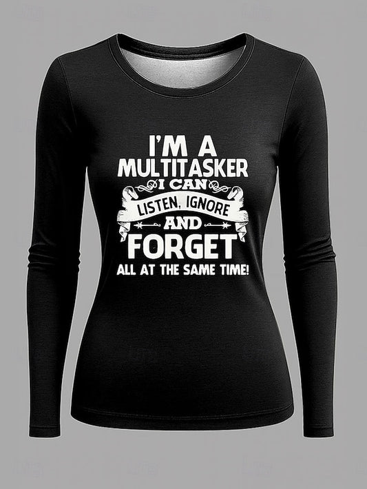 Women's T Shirt Print Graphic Letter Vintage Fashion