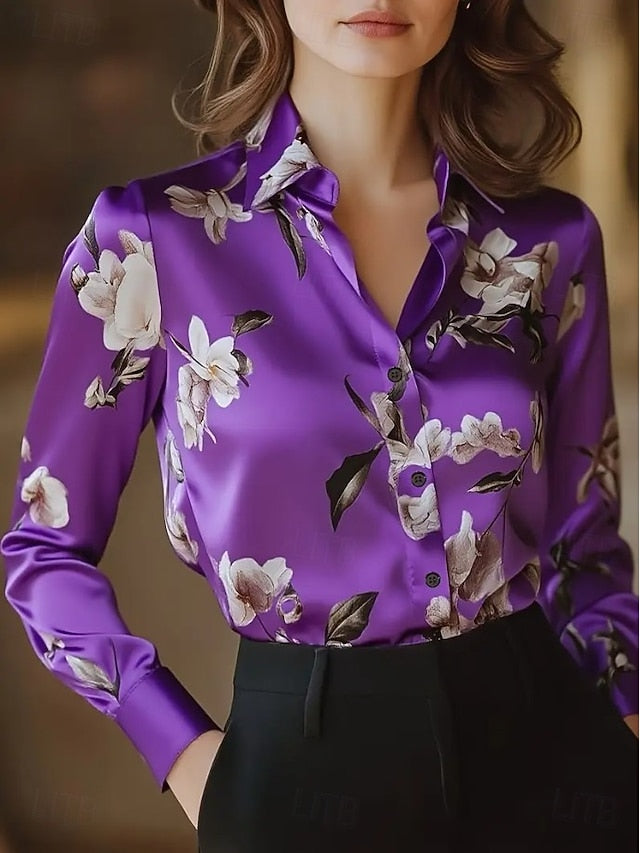 Women's Work Shirt Floral Graphic Elegant Stylish Basic