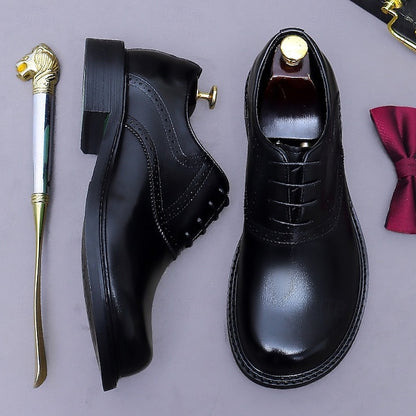 Layer First Leather Oxford Shoes- Genuine Men's