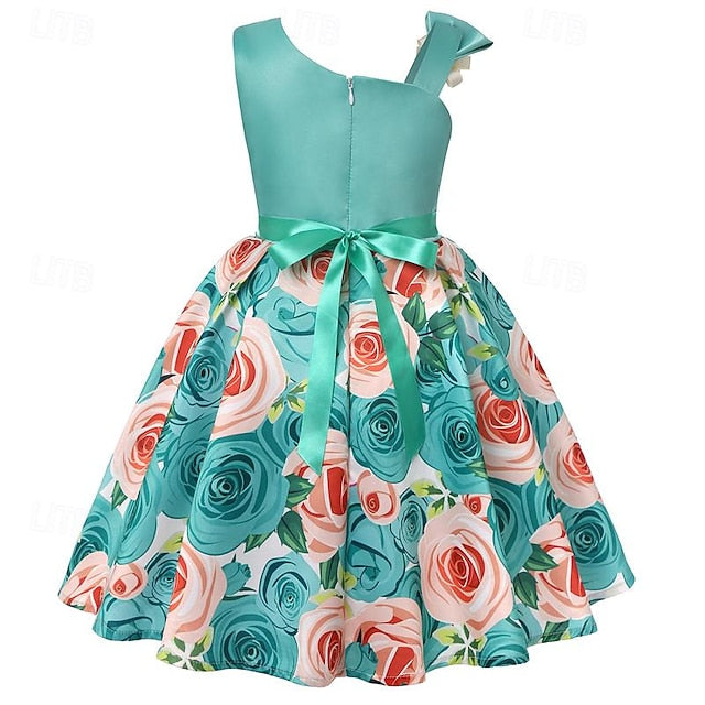 Flower Dress 3D Party Summer Sleeveless Easter Girls'