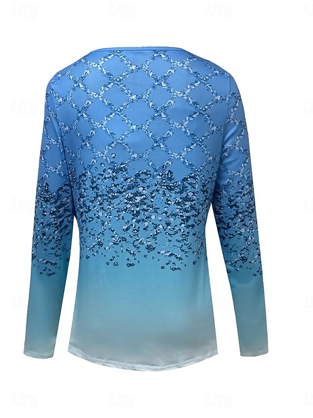 Women's T Shirt Cut Out Print Ombre Graphic Vintage Stylish