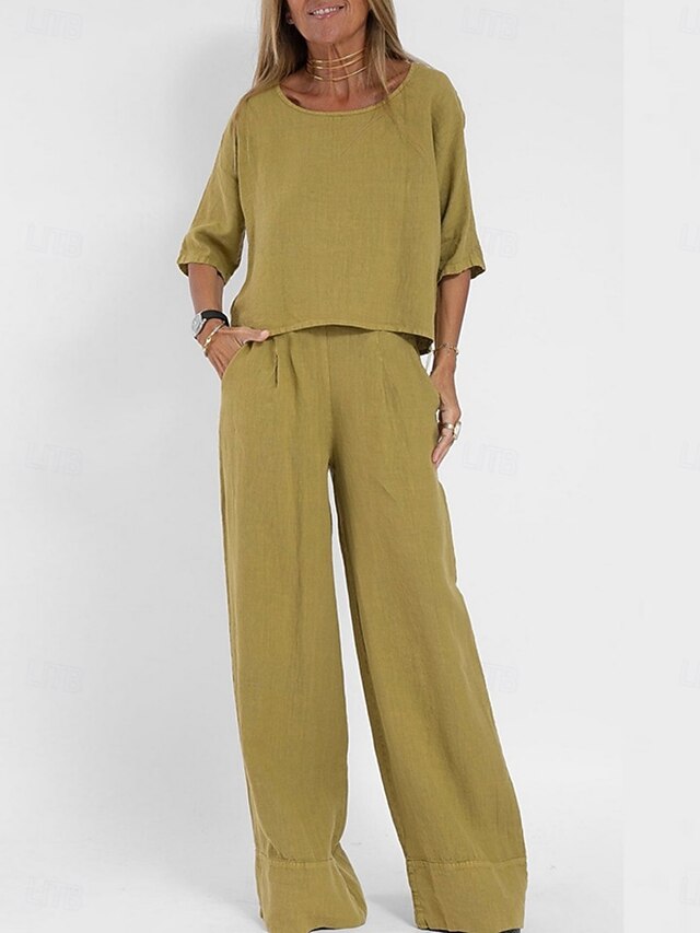 Women's Two Piece Sets Pants Sets Bolero Top Half Sleeve