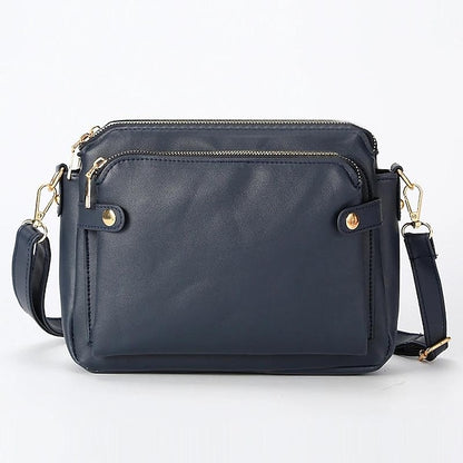 Shoulder Leather Women's Vintage Three-Layer Crossbody
