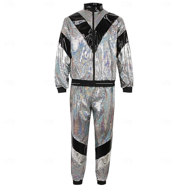 Retro Vintage Hippie Disco Outfits Jacket Shorts Short Sleeves