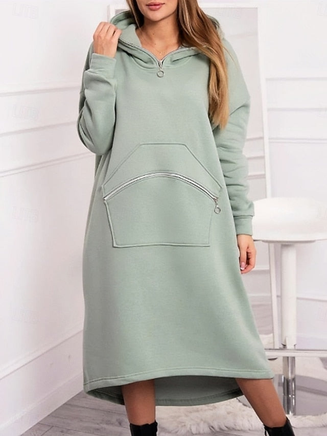 Women's Midi Dress Hoodie Dress Casual Dress Fashion Modern