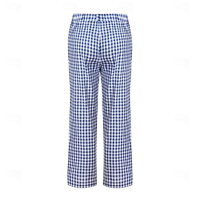Women's Pants Trousers Casual Daily Ankle-Length Plaid Side