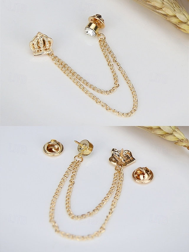 Tie Chain Crown Bow Velvet and with Men's – Detail