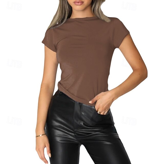 Multi Packs 3pcs Female Crew Neck Short Sleeve Black+white+grey