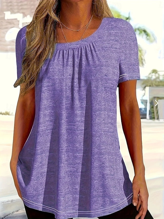 Women's T-Shirt  Solid Color Daily Stylish Casual Short