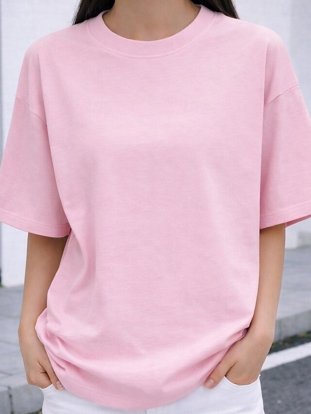 Women's Oversized T Shirt Tee 100% Cotton Solid Color