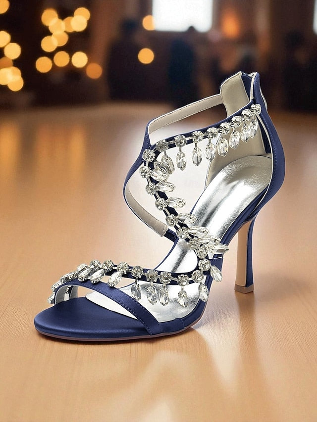 with Sandals Heel Rhinestone White Women's Strappy High