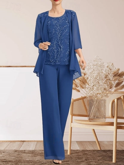 of Elegant Pantsuit Dress Bride 3 Wedding Piece Mother Guest the