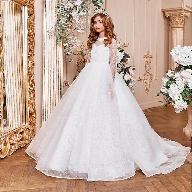 Flower Dress Girl Girls' Long Solid Color Kids Party