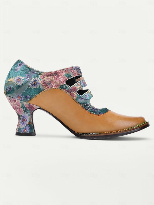 Floral Women's Leather Jane Heels 1930s – Vintage Mary