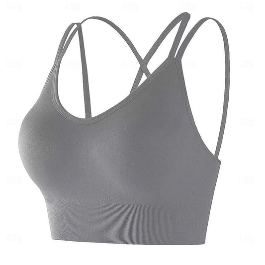 Women's Sports Bra Yoga Top Workout Tops Crew Neckline