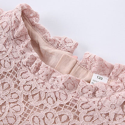 Solid Color Sleeve Girls' Short Party Dress Kids