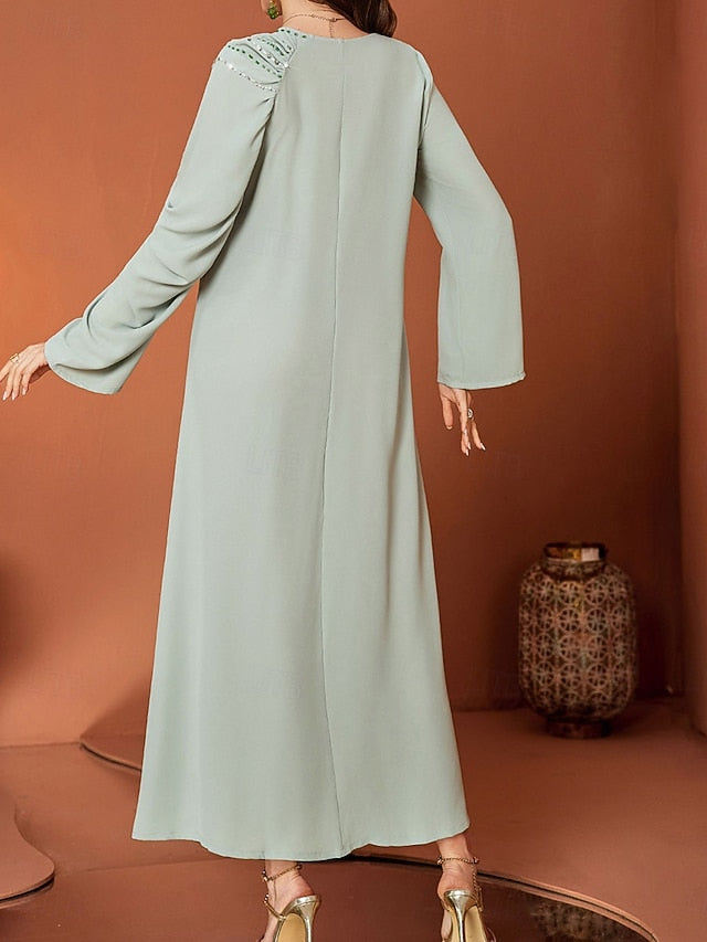 A-Line Mother of the Bride Dress Elegant V Neck Floor Length