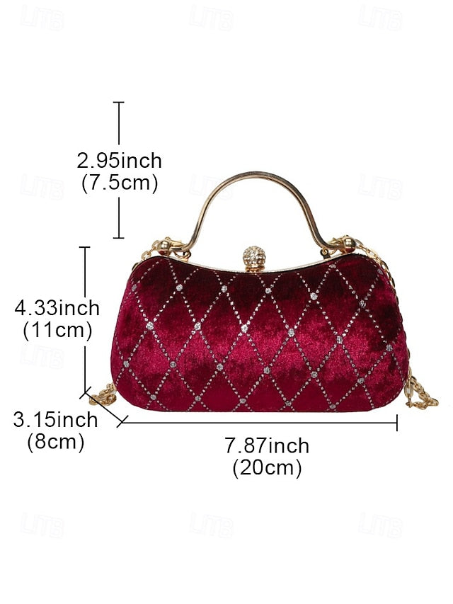 Women's Evening Accents - Velvet with Purse Quilted Diamond
