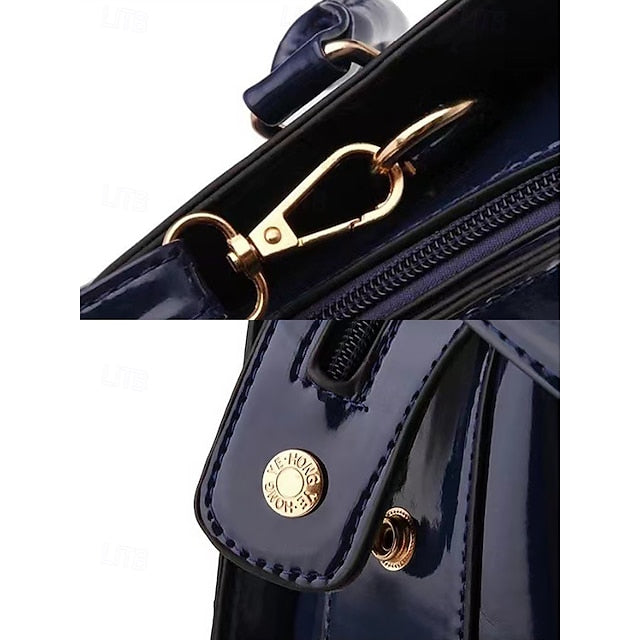 Faux - Croc Patent Women's Handbag Leather Burgundy