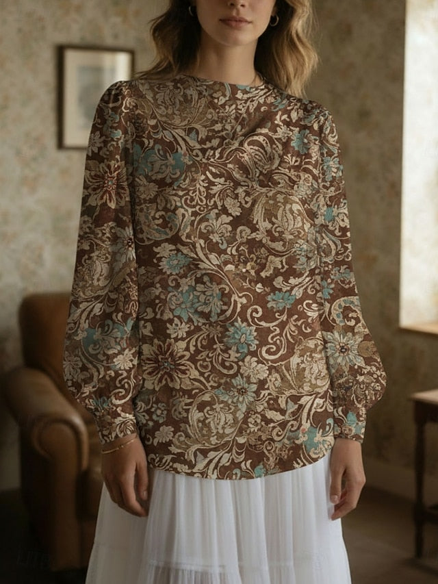 Women's Shirt Casual Shirt Blouse Print Floral Graphic