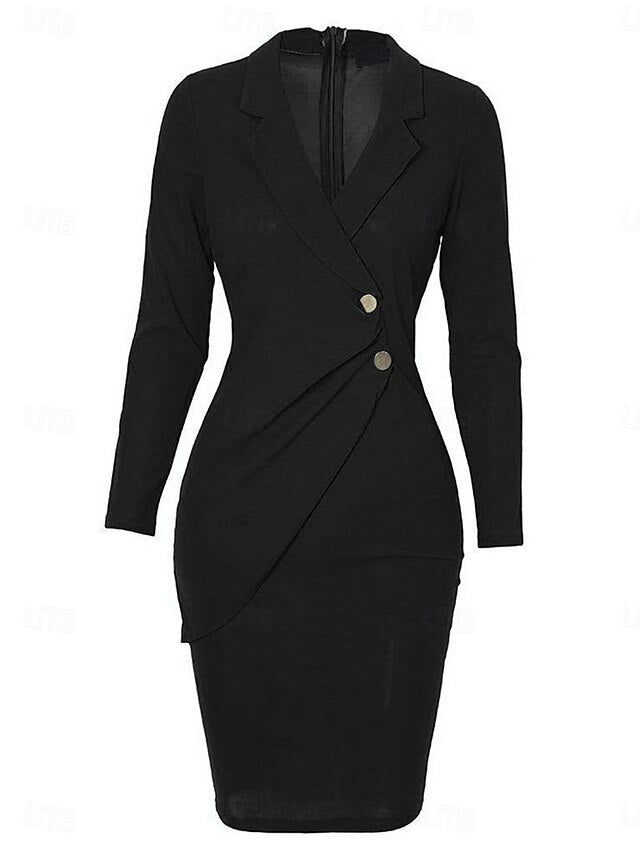 Women's Casual Dress Mini Dress Patchwork Buttons Casual