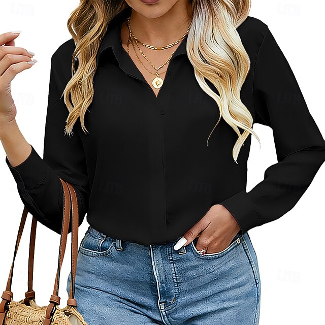 Women's Shirt Button Down Shirt Casual Shirt Chiffon Tops