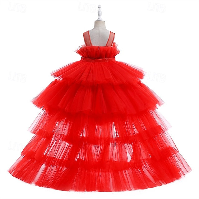 Girls' Sleeveless Performance Solid Dress Party Color Kids