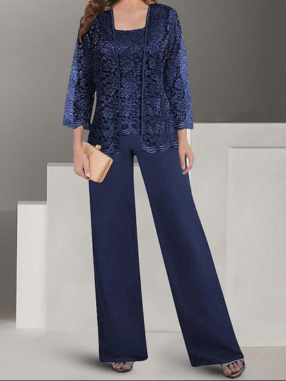 Pantsuit Mother Elegant Bride Square Guest Dress Wedding of the