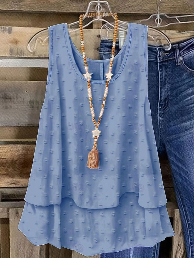 Women's Camisole Tank Top Patchwork Solid Color Daily