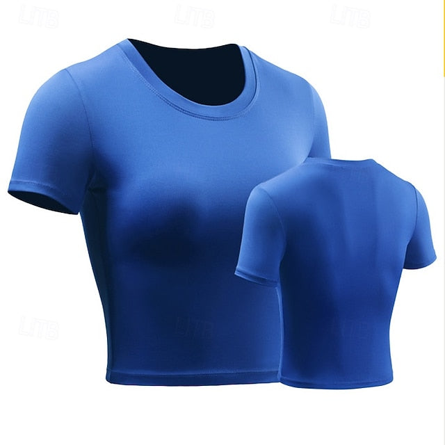 Women's Running T-Shirt Crop Top Short Sleeve Tee Tshirt