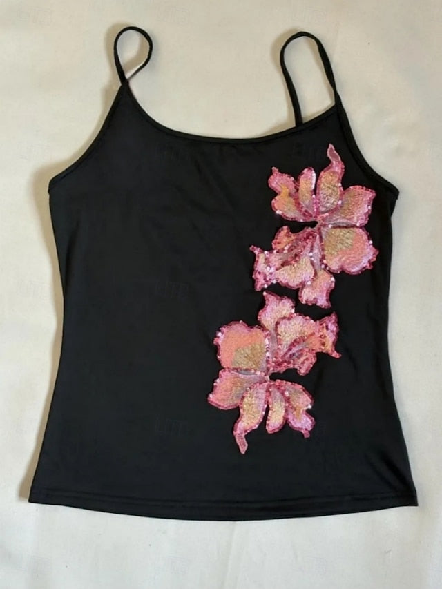 Women's Tank Top Sleeveless Shirt Tee Top Floral Fashion