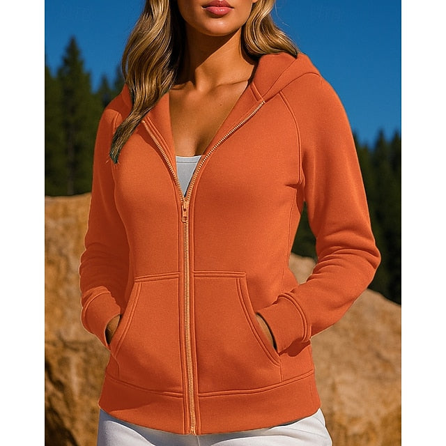 Women's Outdoor Jacket Hooded Sweatshirt Long Sleeve Top