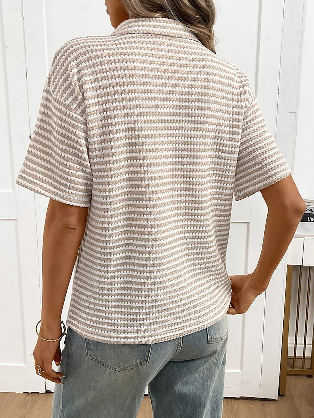 Women's Tunic Plain Stylish Classic Casual Short Sleeve