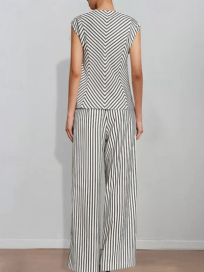 Two Mother Bride Print Striped Piece the Pantsuit of