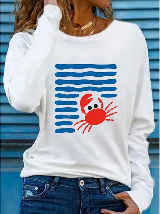 Women's T Shirt Print Graphic Geometric Ocean Fashion