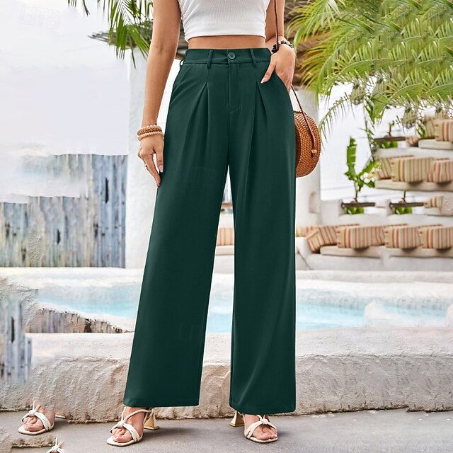 Women's Wide Leg Slacks Streetwear Casual Full Length